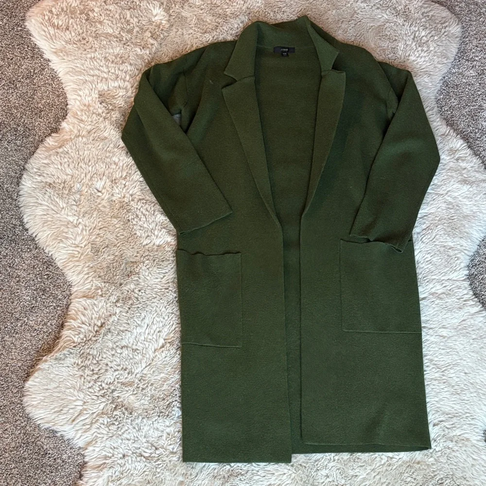 J. Crew Ella Long‎ Sweater Olive